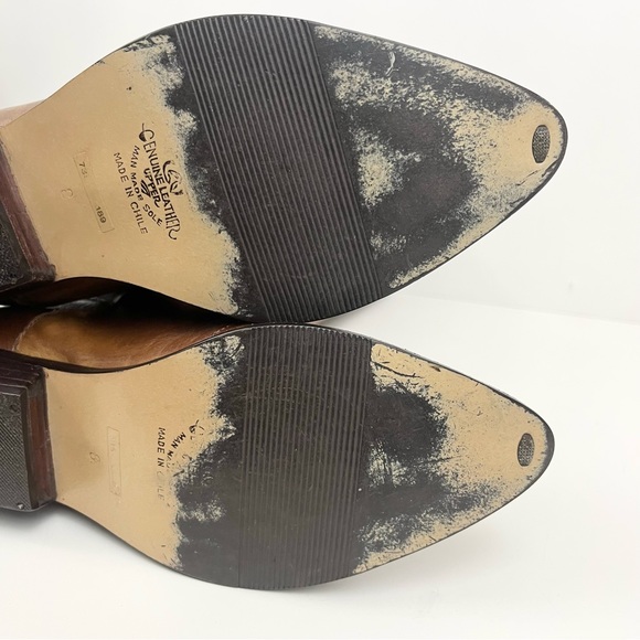 1st Edition Brown Woven Braided Leather Cowboy Boots Women’s Size 8 - Picture 13 of 15